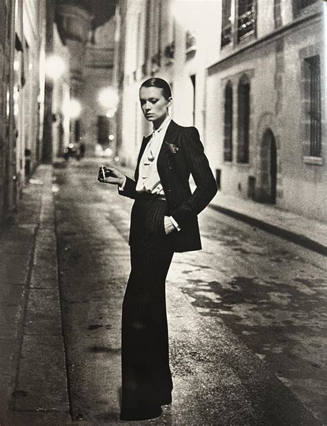 Yves St. Laurent, Rue Aubriot, French Vogue, Paris by Helmut.